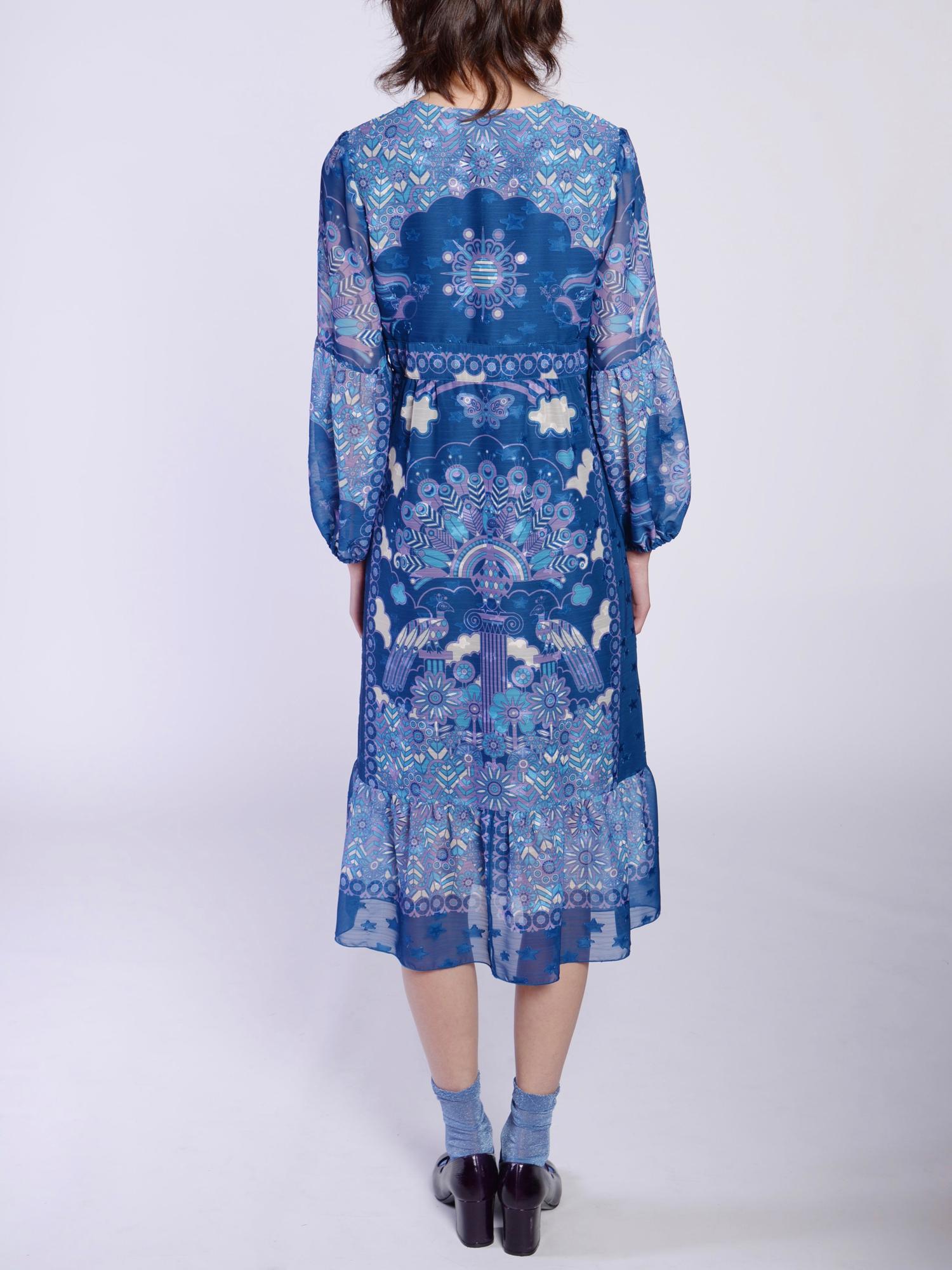 white christmas dresses Snakeskin Sequin & Lace Midi Dress – Anna Sui main image 0