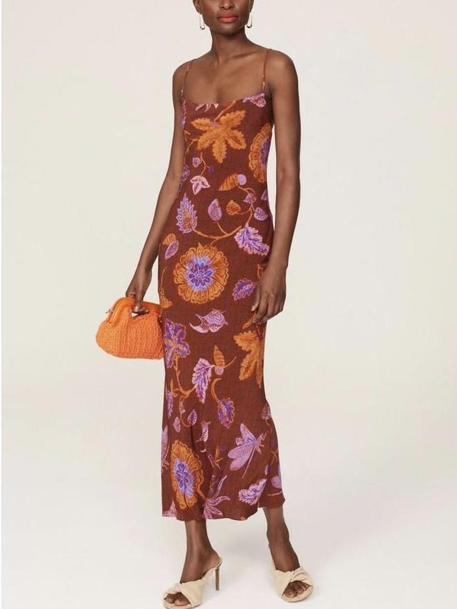 rhode brown dress RHODE pia dress in mocha (dark brown denim) in size
