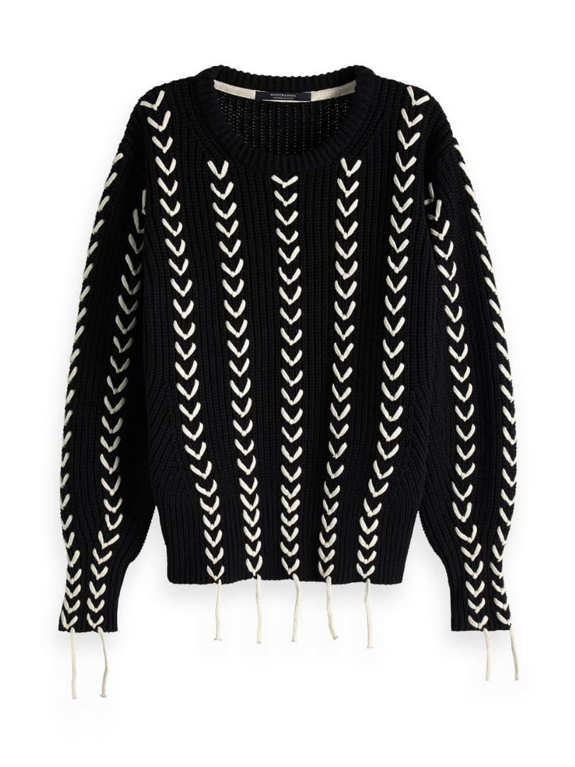 Scotch \u0026 Soda Chunky Knit Lace-Up Sweater