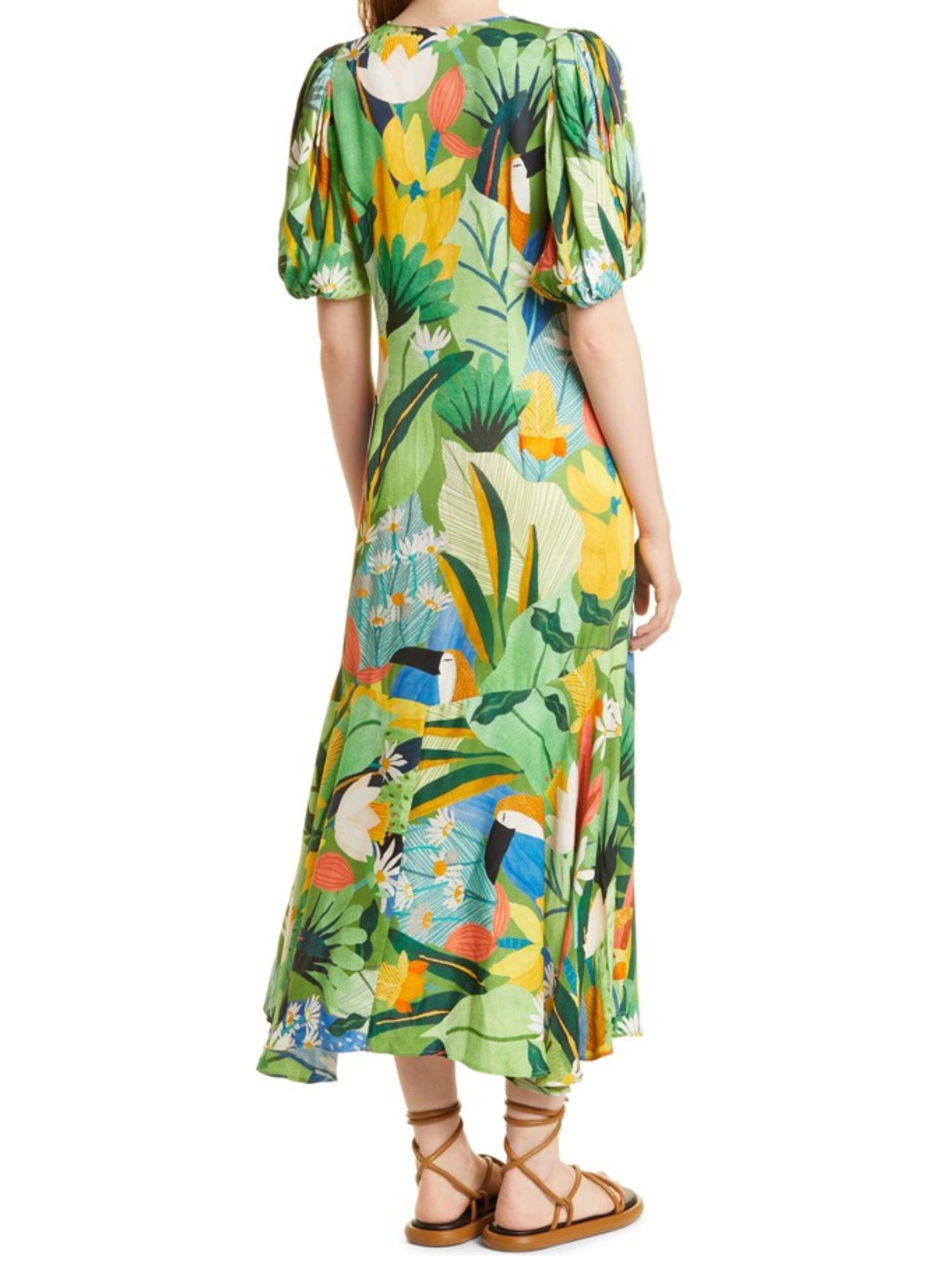 chinese dress ladies Black And White Embroidered Toucan Euroflax™ Premium Linen Sleeveless Maxi  Dress main image 0
