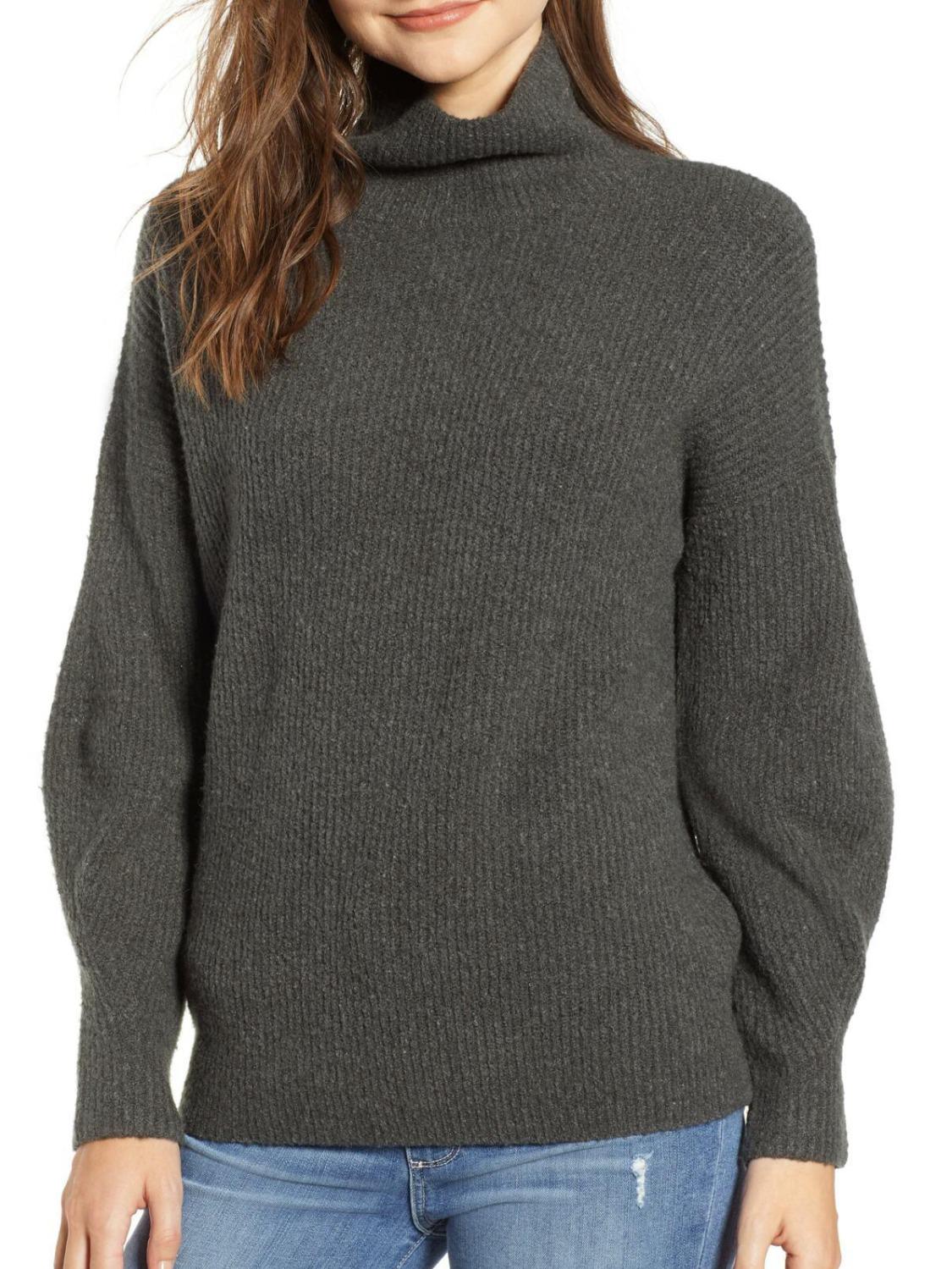 Urban Flossy High Neck Wool Blend Sweater