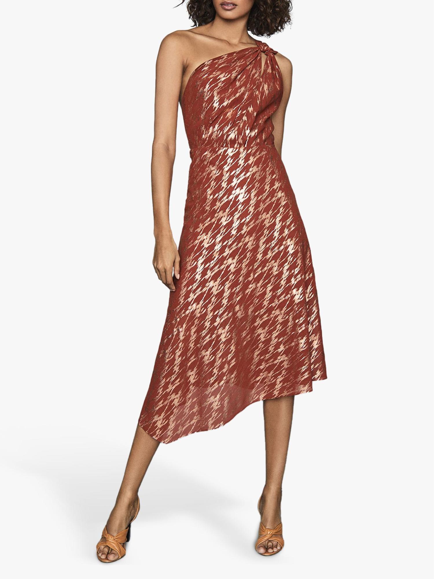 reiss one shoulder dress Reiss Ellery One-Shoulder Draped Mini Dress