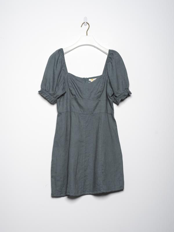 Armoire | Rent this Upcycled by Armoire Boden Puff Sleeve Sweetheart Neck  Linen Mini Dress