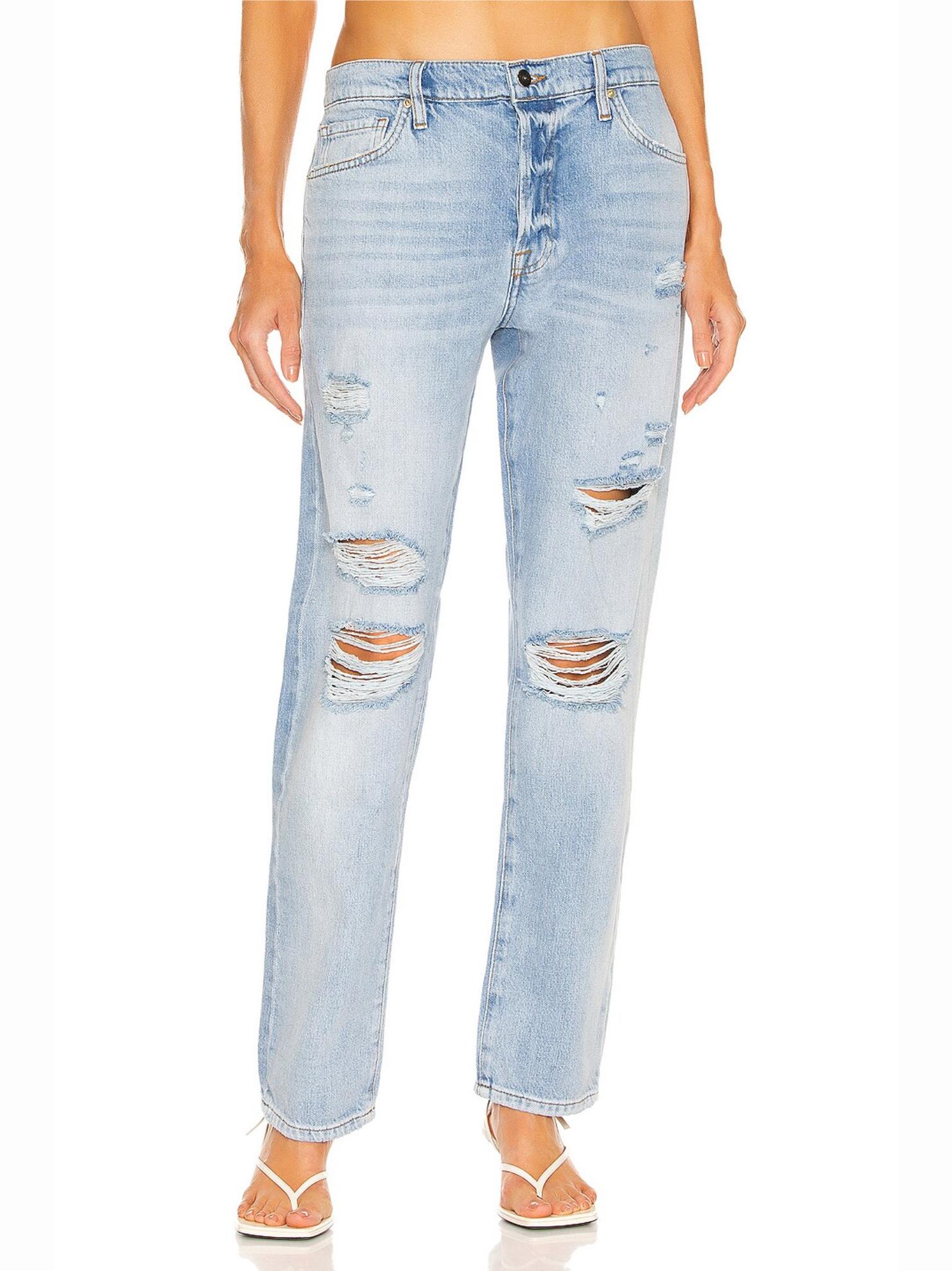 【Frame】 Le Slouchローライズ distressedジーンズ FRAME Le Slouch distressed straight-leg jeans | THE OUTNET