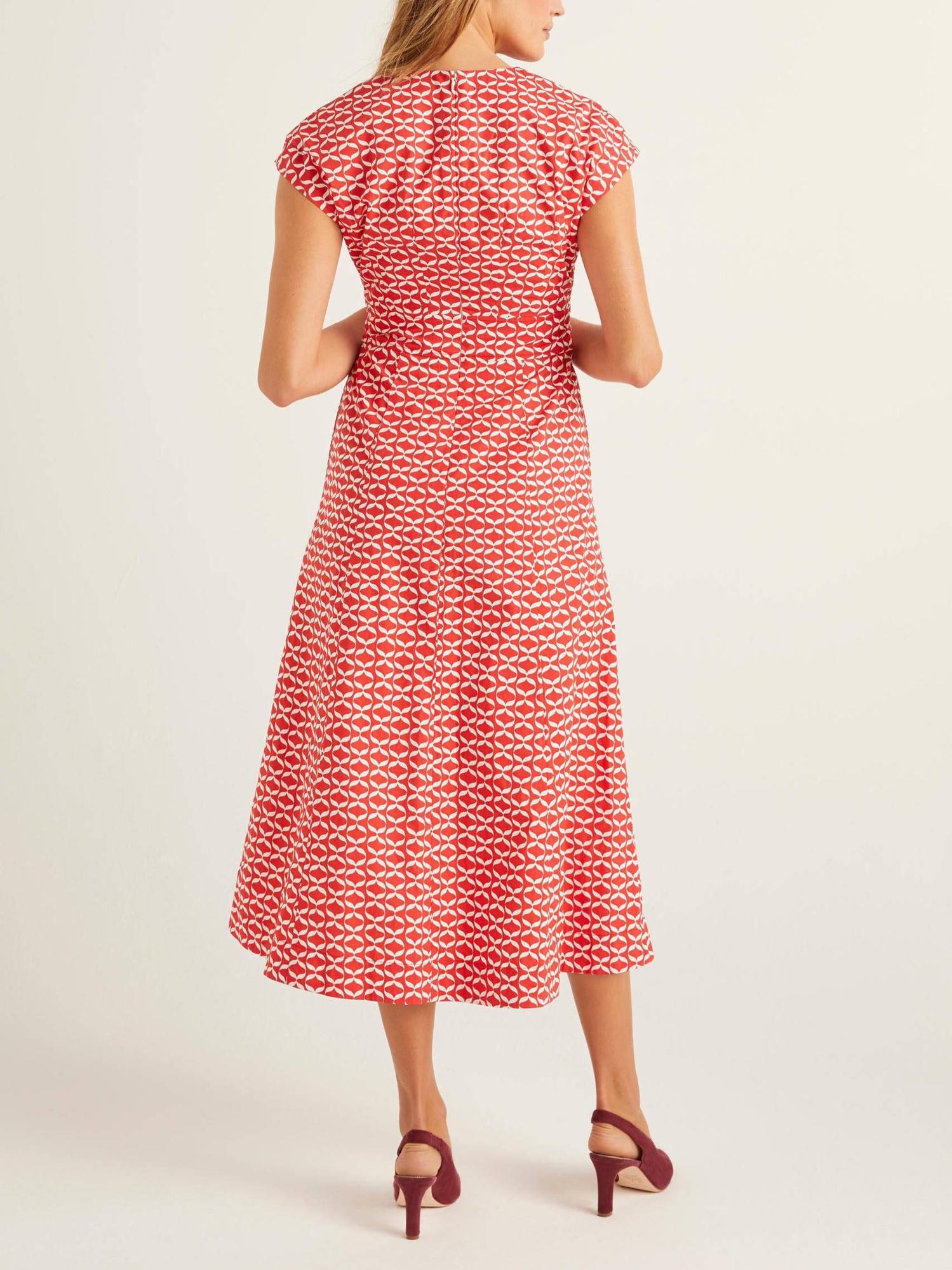 tulle sleeve midi dress Dolce & Gabbana Square-Neck Tulle-Sleeved Midi Dress