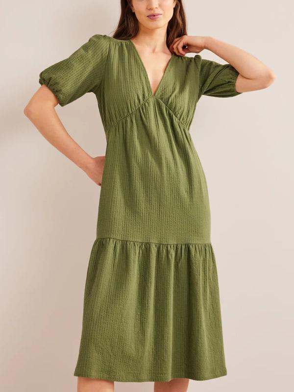 boden jersey seersucker dress Boden Tiered Jersey Seersucker Dress In Rose Violet