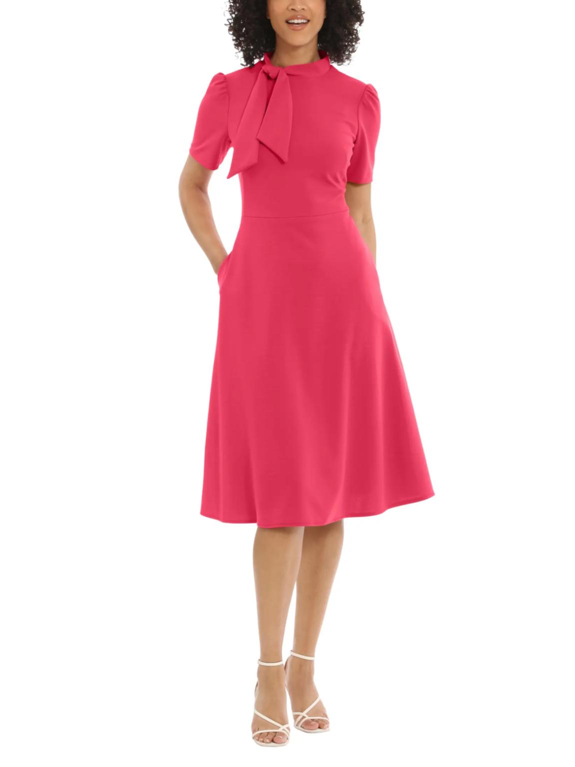 Armoire | Rent this Maggy London Short Sleeve Necktie Midi Dress