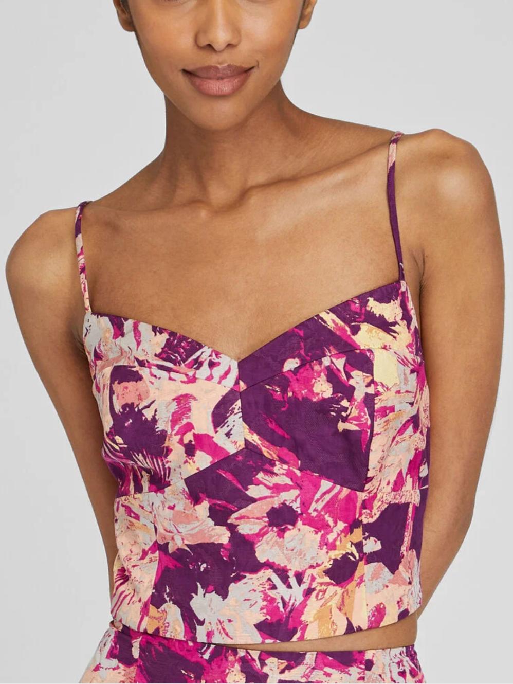 Armoire | Rent this Club Monaco Floral Paneled Fitted Crop Top