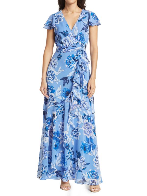 eliza j faux wrap maxi dress Eliza J V-Neck Faux Wrap Maxi Dress