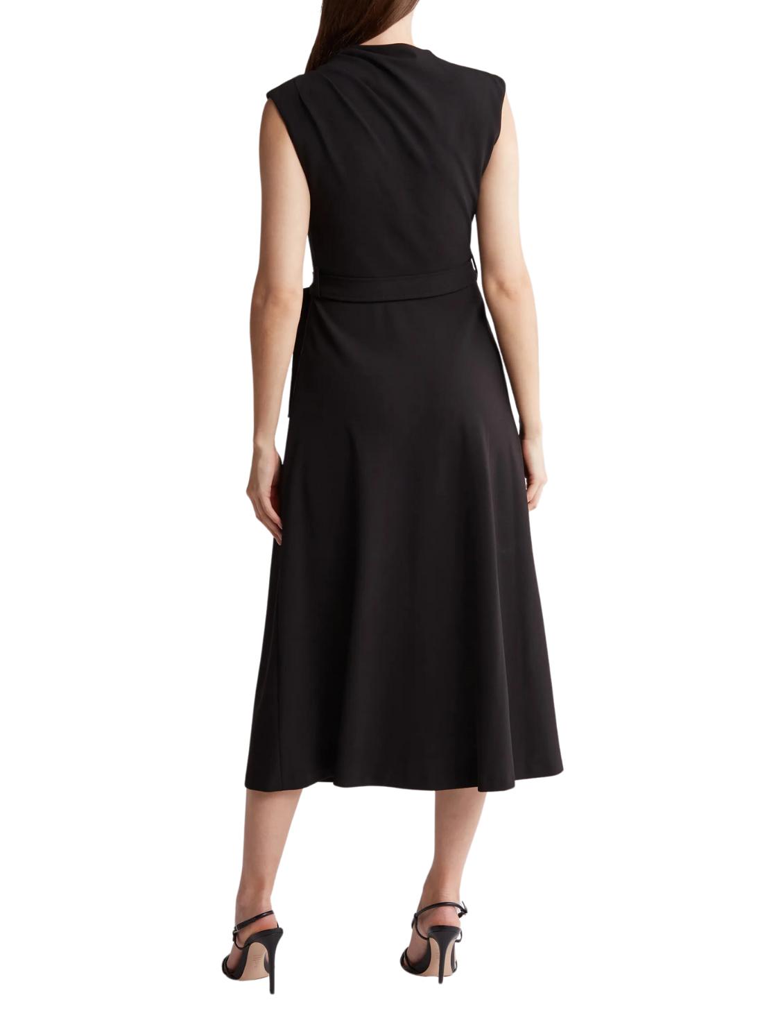 knee length dresses for ladies Calvin Klein Mint Green Cotton Sleeveless Midi Dress  SilkRoll