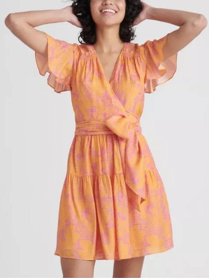 tanya taylor orange dress Tanya Taylor | Short Marlowe Dress | Cadmium Orange