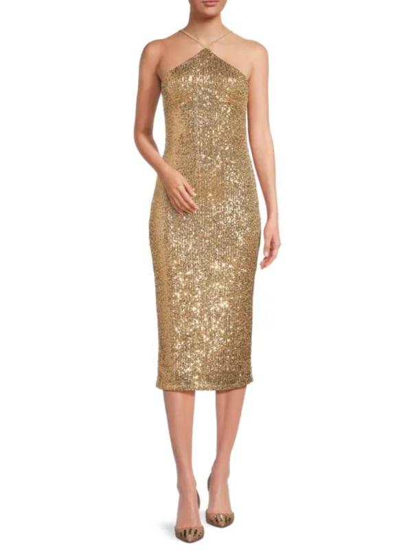 Armoire | Rent this Rachel Rachel Roy Halter Neck Sequin Midi Dress