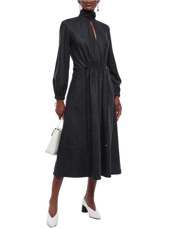 white bow dress long sleeve Long Sequin Prom Dress with Giant Bow Baby Blue / XSmall