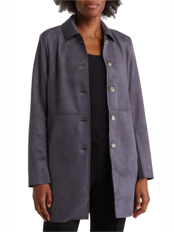Armoire | Rent this T Tahari Faux Suede Button Front Car Coat