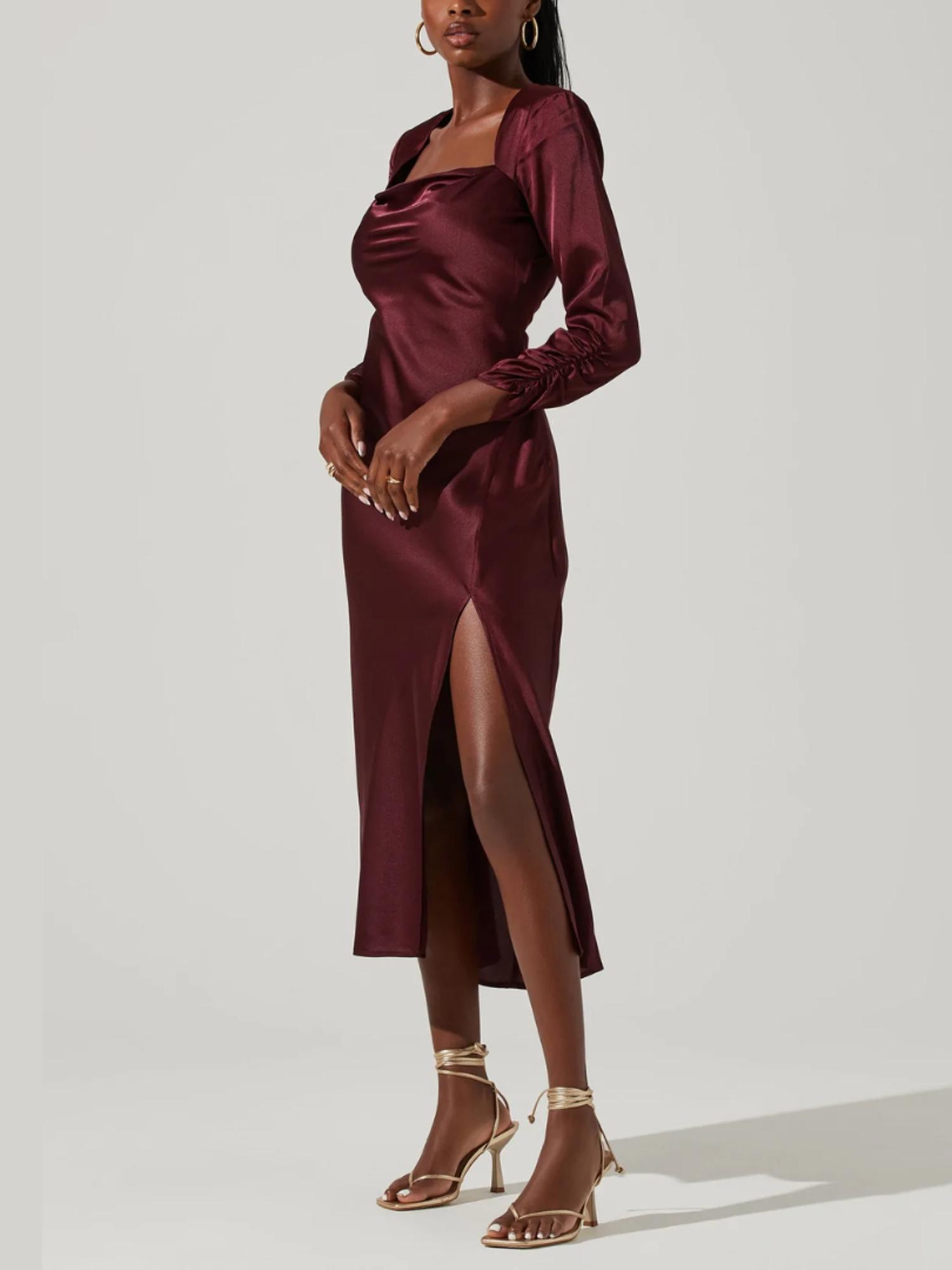knee length dresses for ladies Astr The Label Avani Textured Midi Dress main image 1