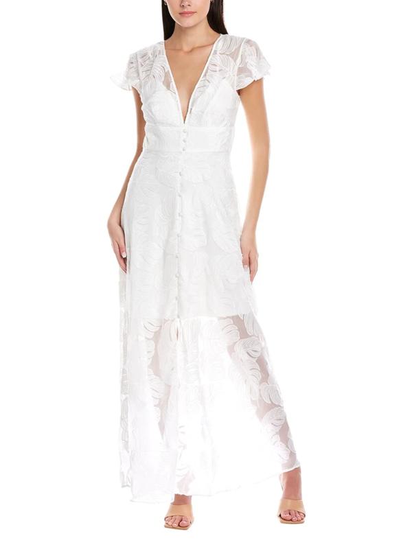 lace wedding dresses with sleeves and open back Backless White Lace Wedding Gown with Long Sleeves Off White / 6