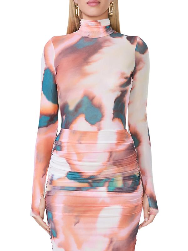 Armoire | Rent this AFRM Zadie Long Sleeve Turtleneck Mesh Top