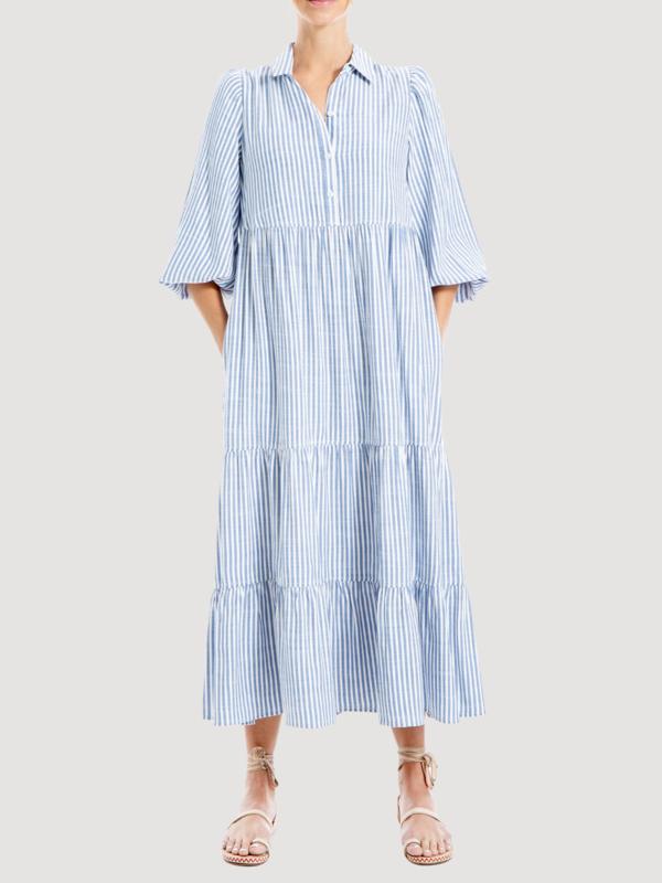 Armoire | Rent this Max Studio Puff Sleeve Tiered Maxi Shirtdress