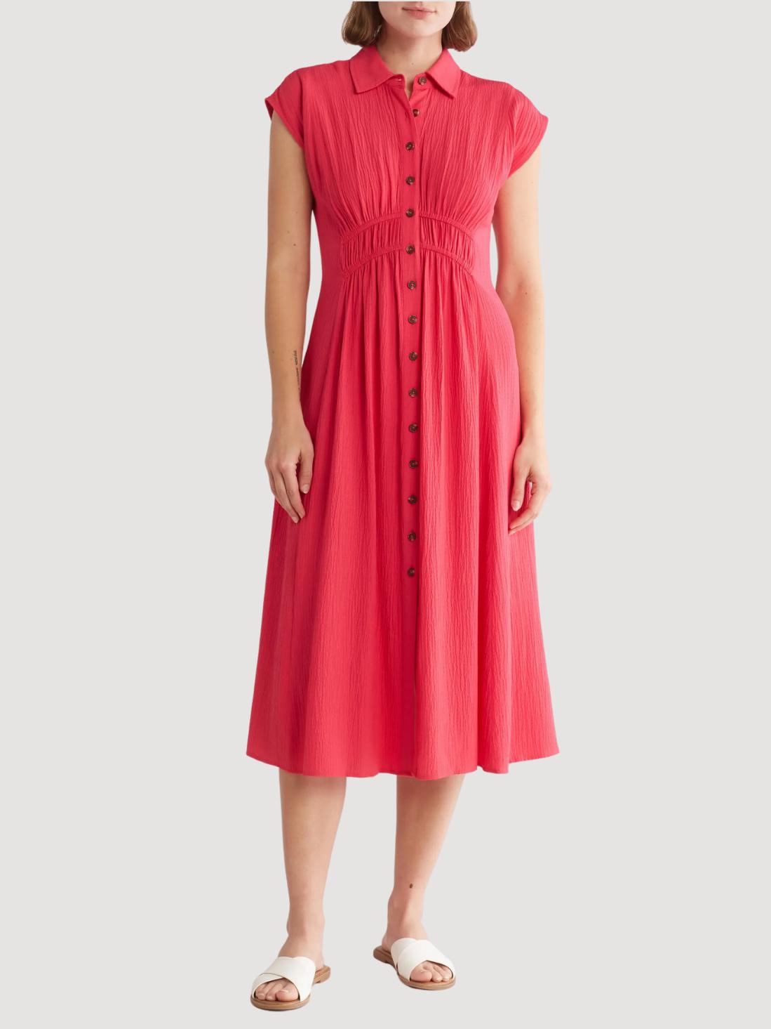 calvin klein midi shirt dress Flowing Midi Shirt Dress