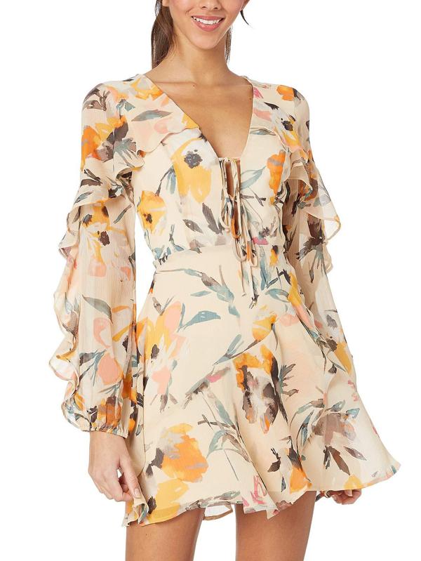 Armoire | Rent this BCBG Maxazria Tie Front Ruffle Dress