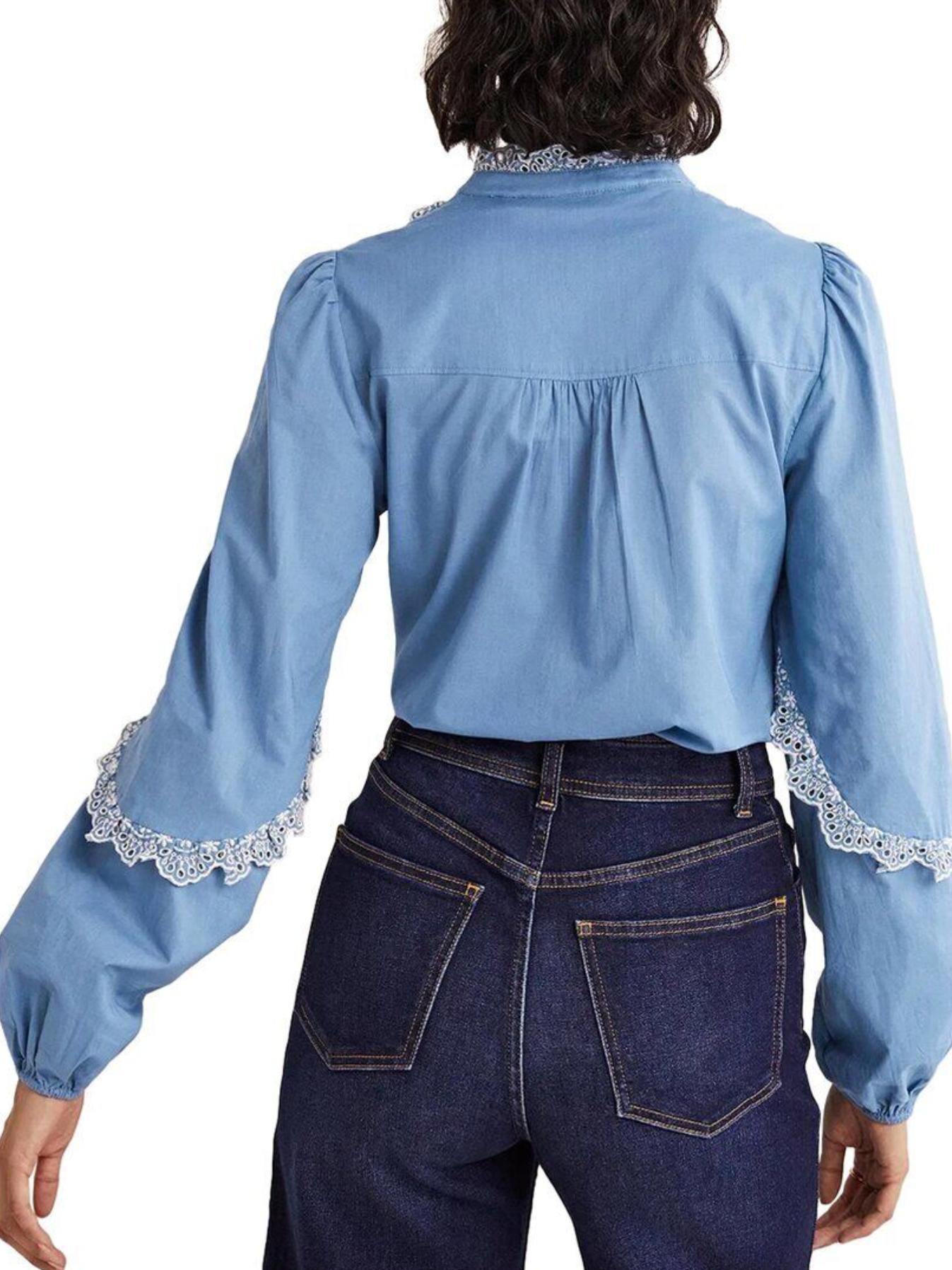 Armoire | Rent this Boden Ruffle Sleeve Broderie Button-Down