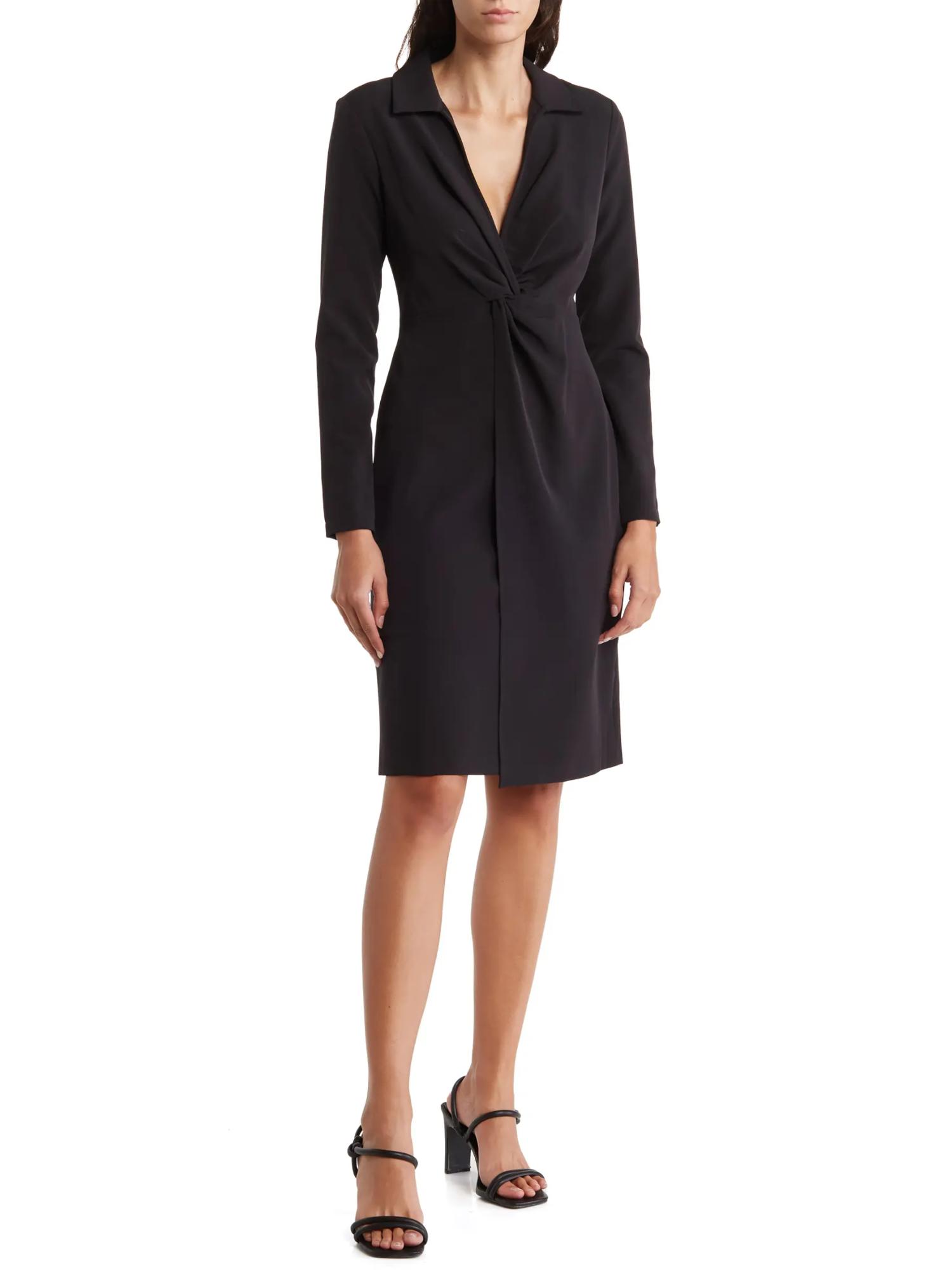 Armoire | Rent this Donna Karan New York Twist Front Long Sleeve Sheath  Dress