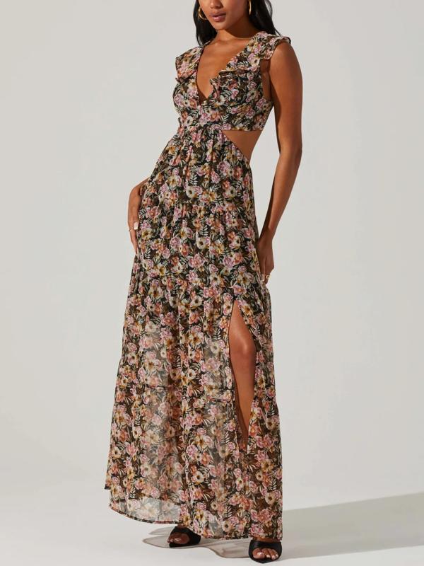 Armoire | Rent this ASTR the Label Lace-Up Cut Out Waist Maxi Dress