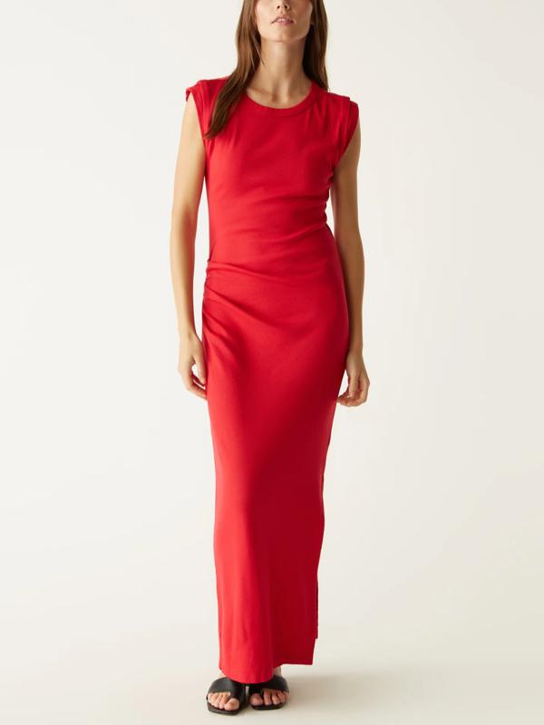 michael stars one shoulder dress Michael Stars One-Shoulder Ruffle Dress Size Small Bright Orange