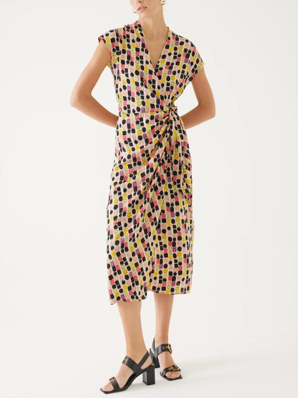 Armoire | Rent this Exquise Dotty Cap Sleeve Midi Wrap Dress