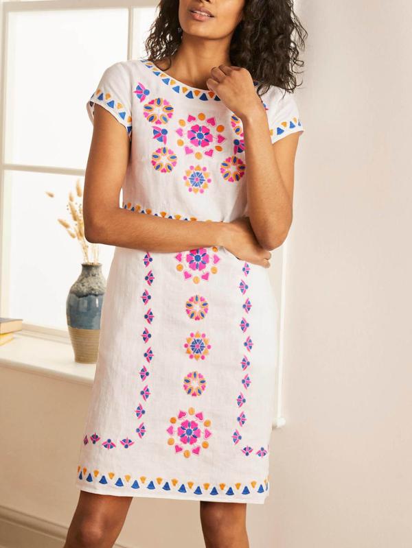 Armoire | Rent this Boden Linen Embroidered Dress