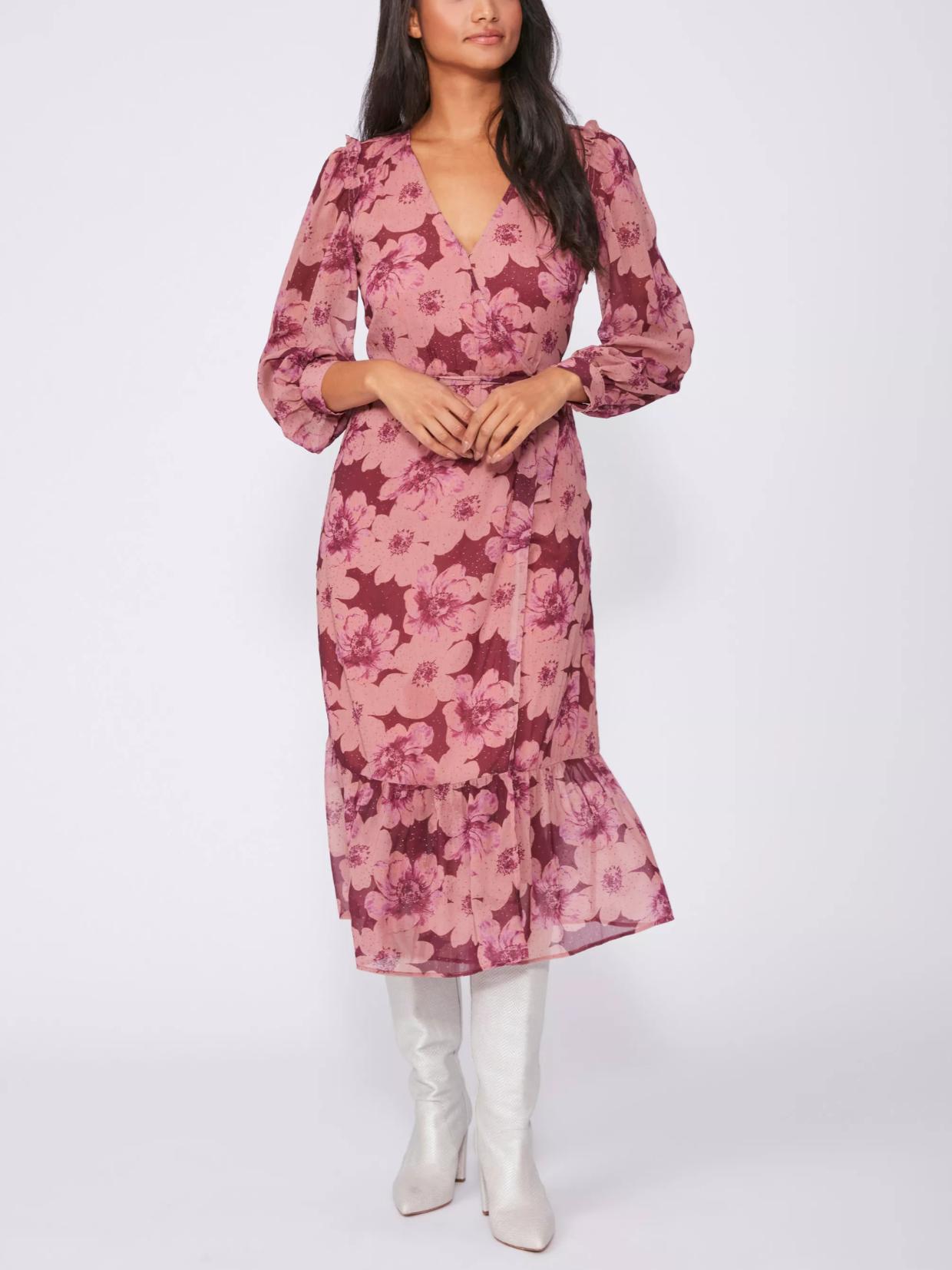 chinese dress ladies PAIGE Women's Vittoria Long Sleeve Mini Dress Floral Print in Amethyst  Multi, XS at Amazon Women's Clothing store