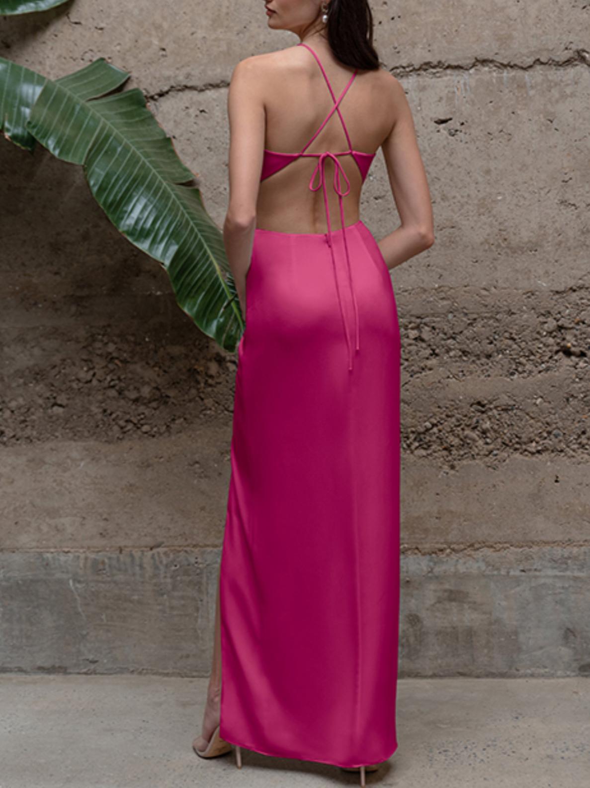collared halter neck dress Halter Cross-Collar Dress main image 0
